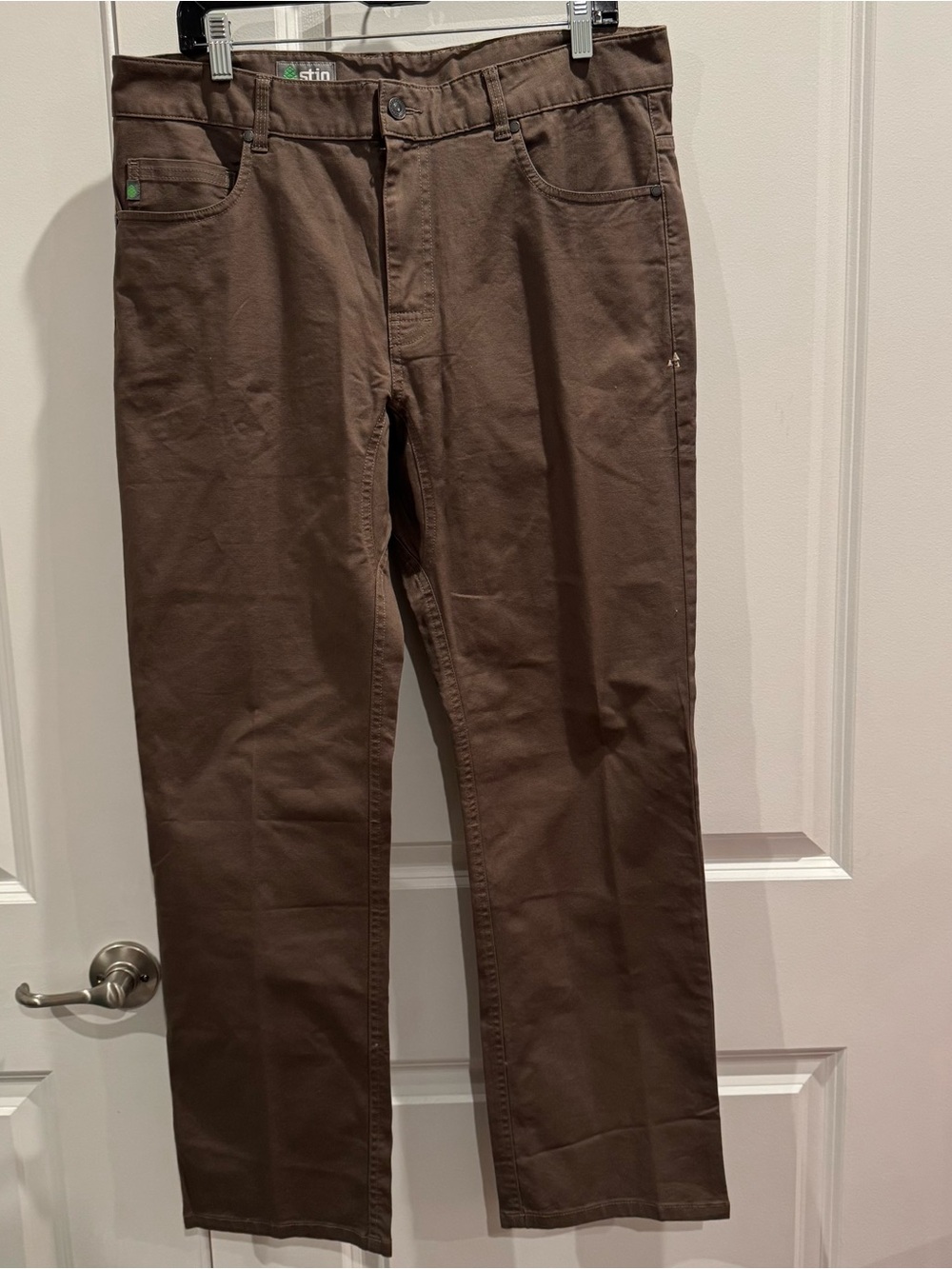 Stio Mens Rivet Pant Brown Organic Cotton Stretch Casual Chino Pants 35S - Picture 2 of 5